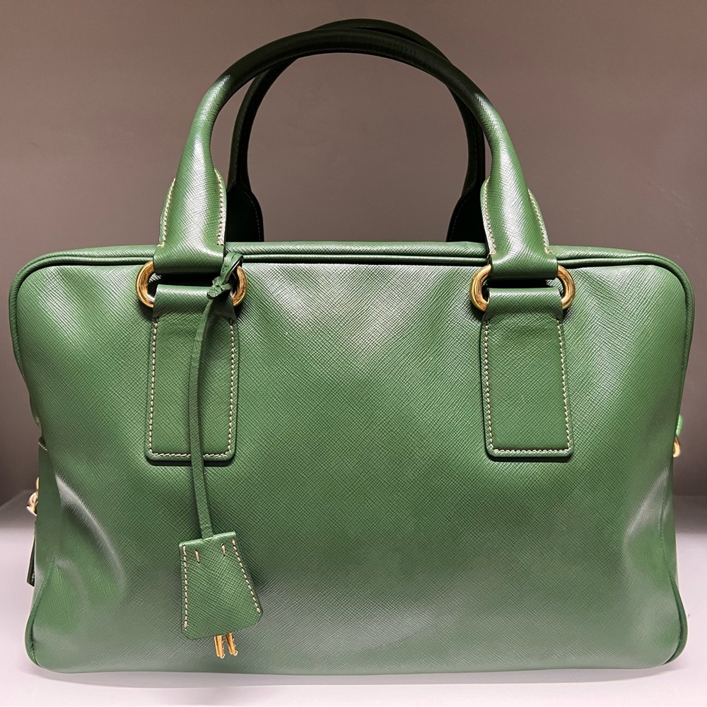PRADA Bauletto Bag Saffiano Leather GREEN